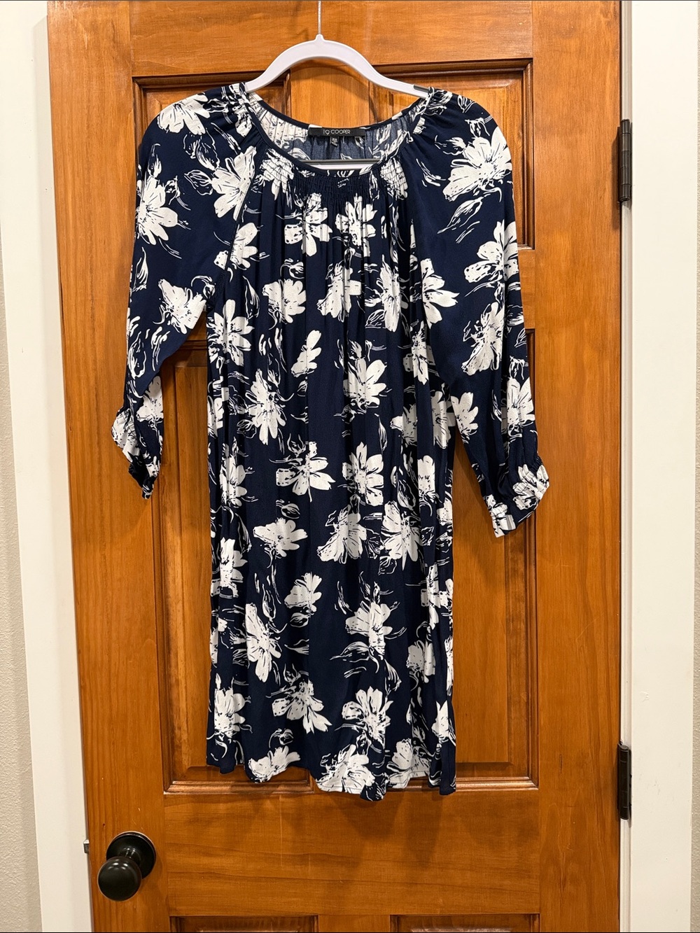 19 Cooper Navy Blue and White Floral Mini Dress
